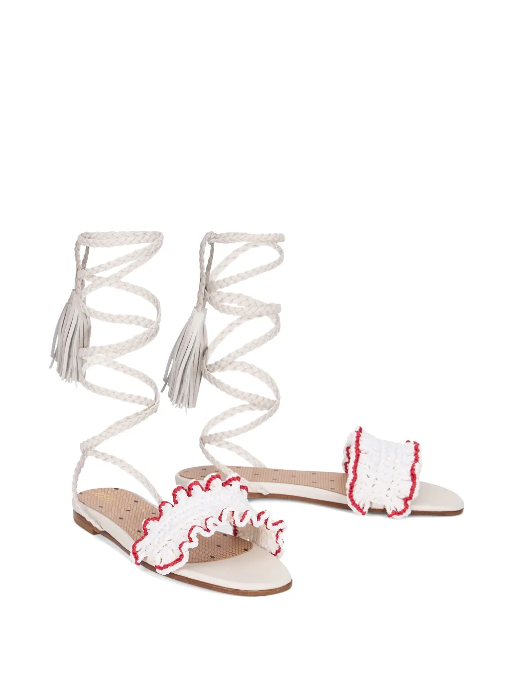 RED(V) Sandalen met ruches Wit