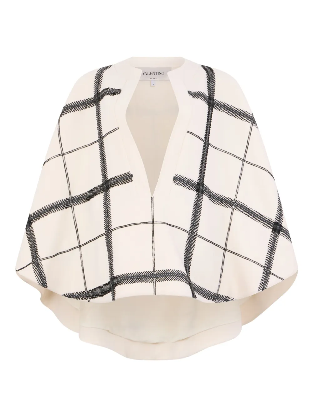 Valentino Garavani check-pattern cape - ニュートラル Valentino Garavani check-pattern cape - ニュートラル