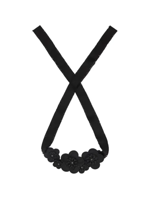 RED(V) flower appliqué necklace