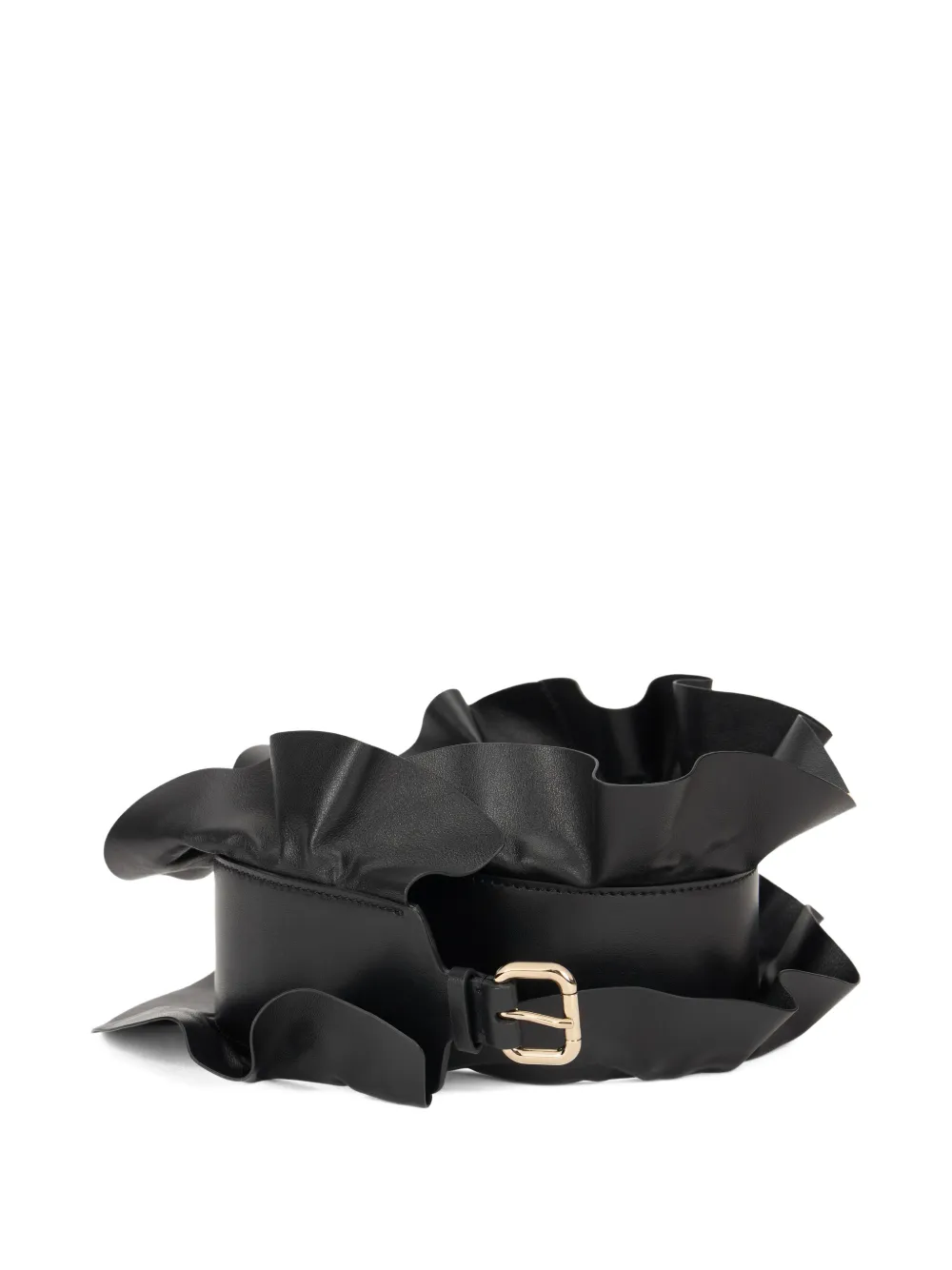 RED(V) ruffled belt - Nero