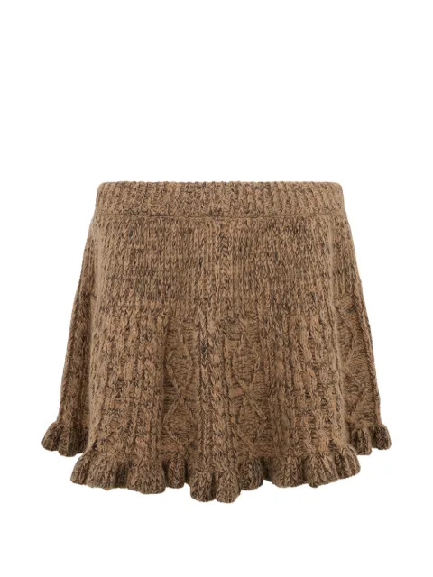 RED Valentino cable-knit ruffled skirt