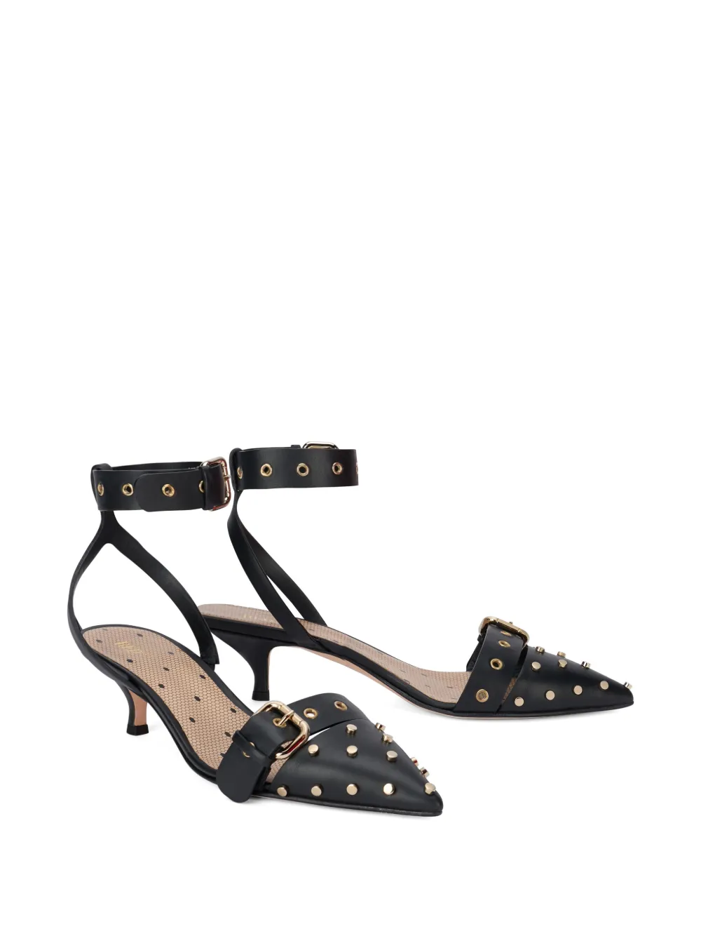 RED(V) Pumps met gesp en studs Zwart