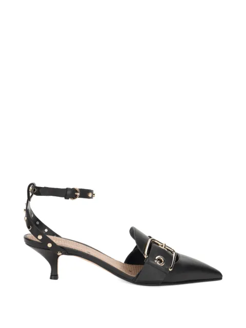 RED(V) studded buckle pumps