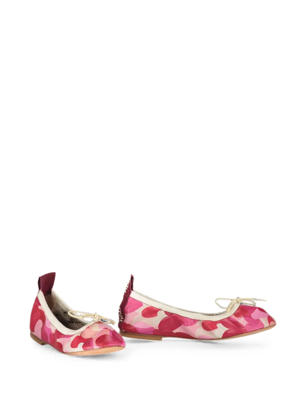 RED(V) heart-print bow-detail ballet flats Roze