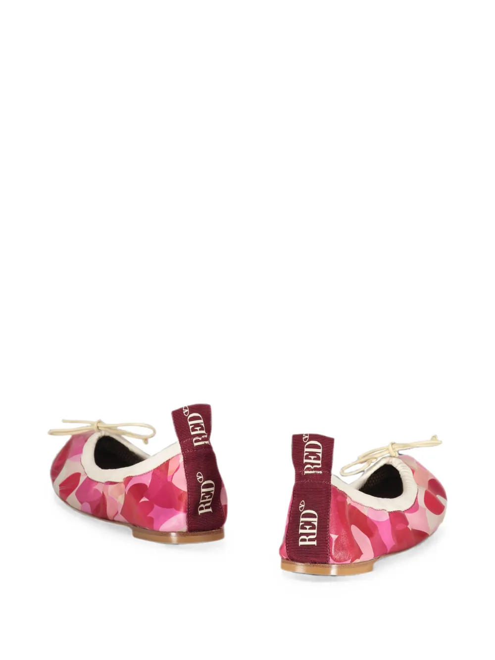 RED(V) heart-print bow-detail ballet flats Roze