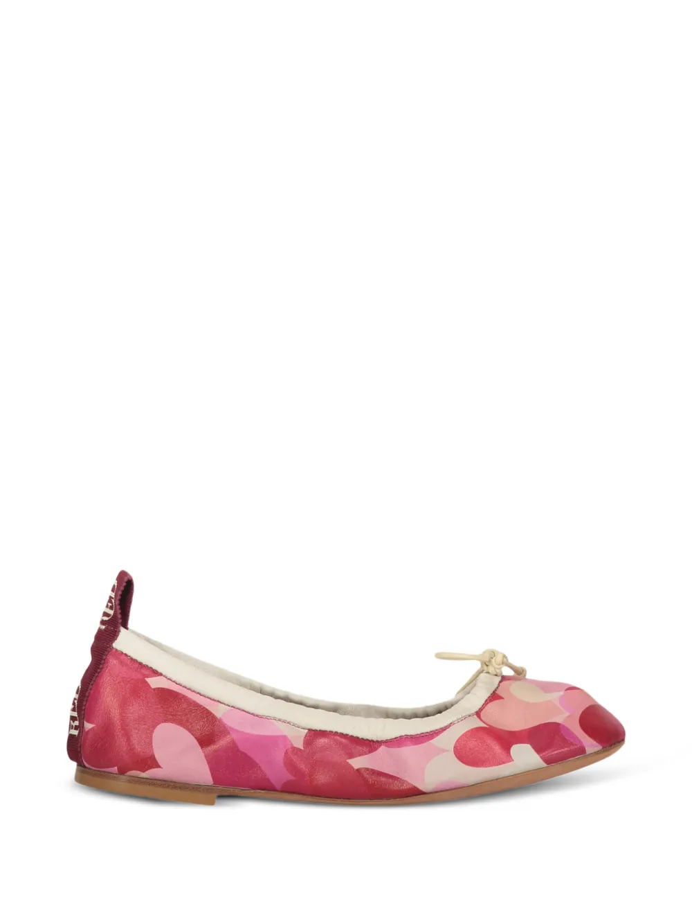 RED(V) heart-print bow-detail ballet flats Roze