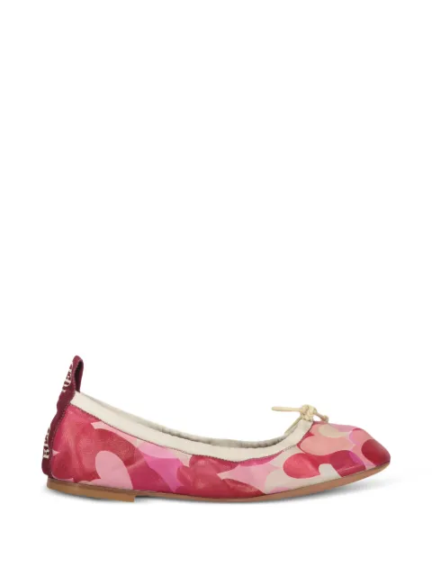 RED(V) heart-print bow-detail ballet flats
