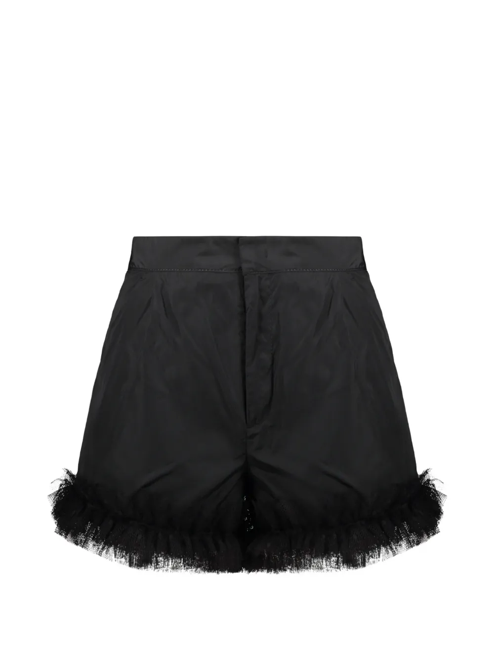 RED Valentino tulle-trim ruffled shorts - Nero
