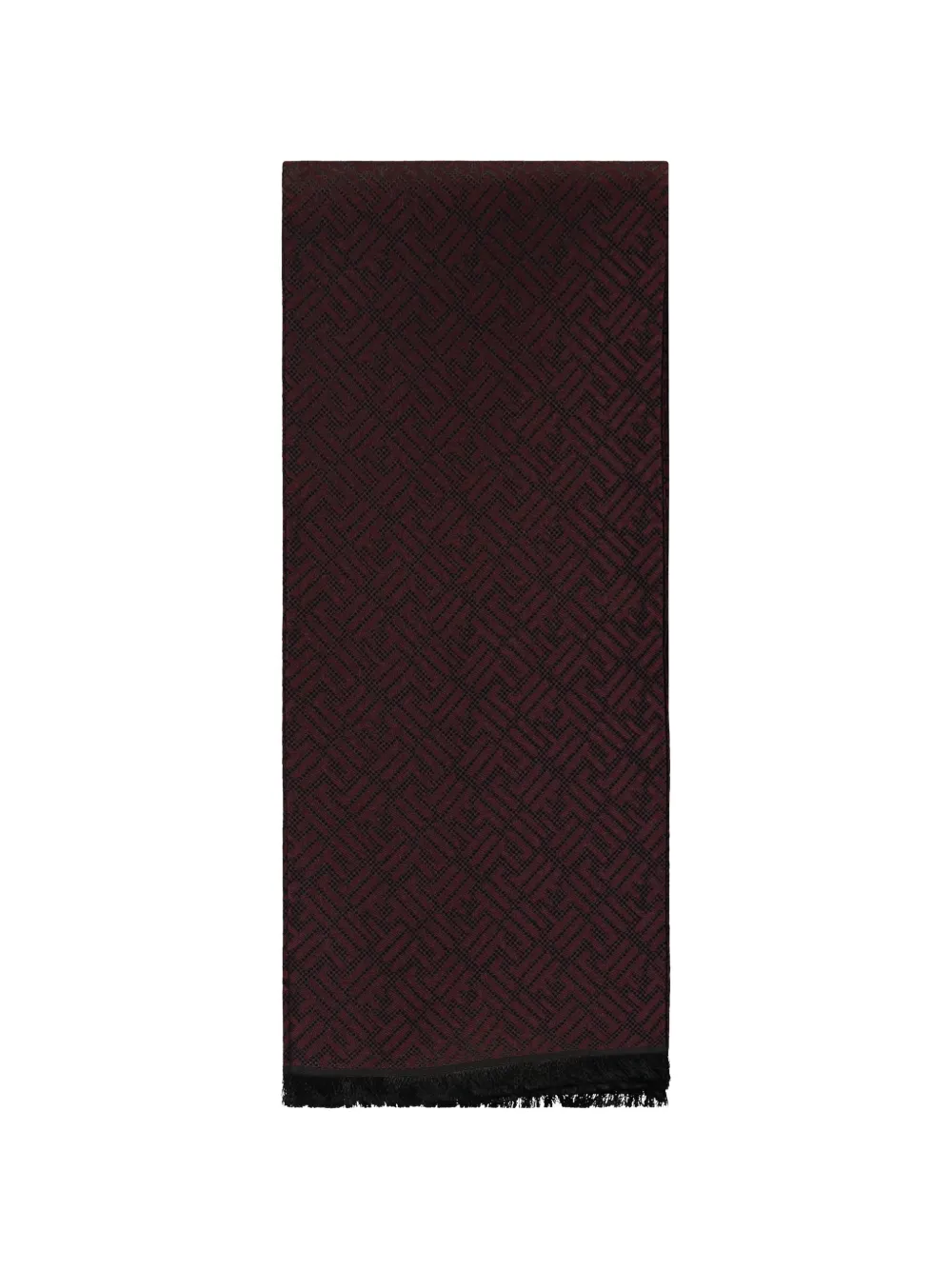 Zegna geometric-pattern frayed scarf - Rosso