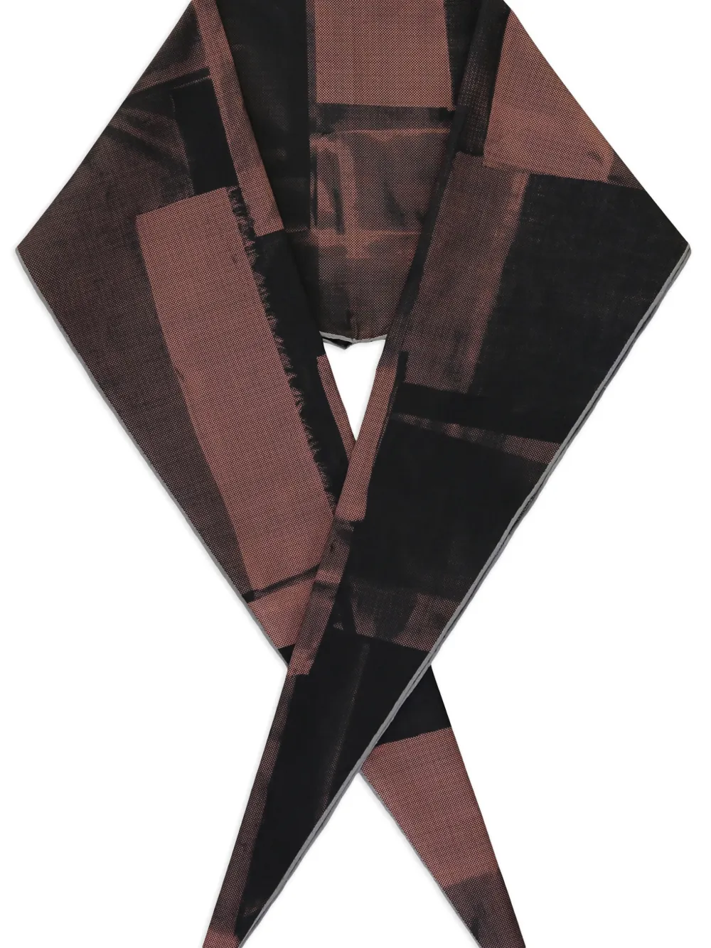Zegna abstracte prints diamantvormige sjaal Bruin