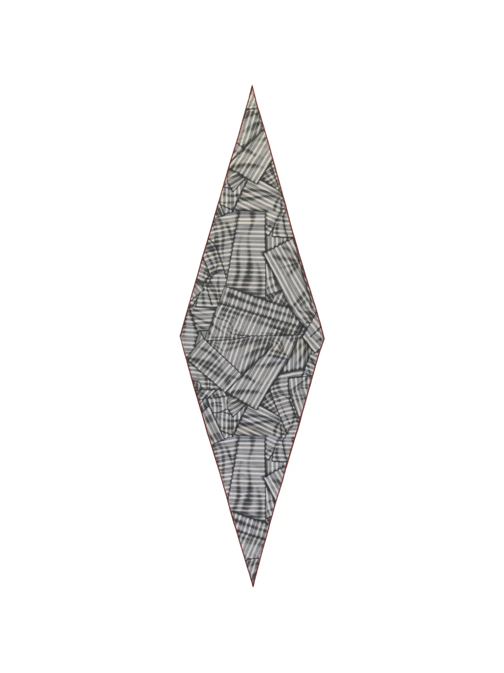 Zegna stripe-print diamond-shaped scarf - Grigio