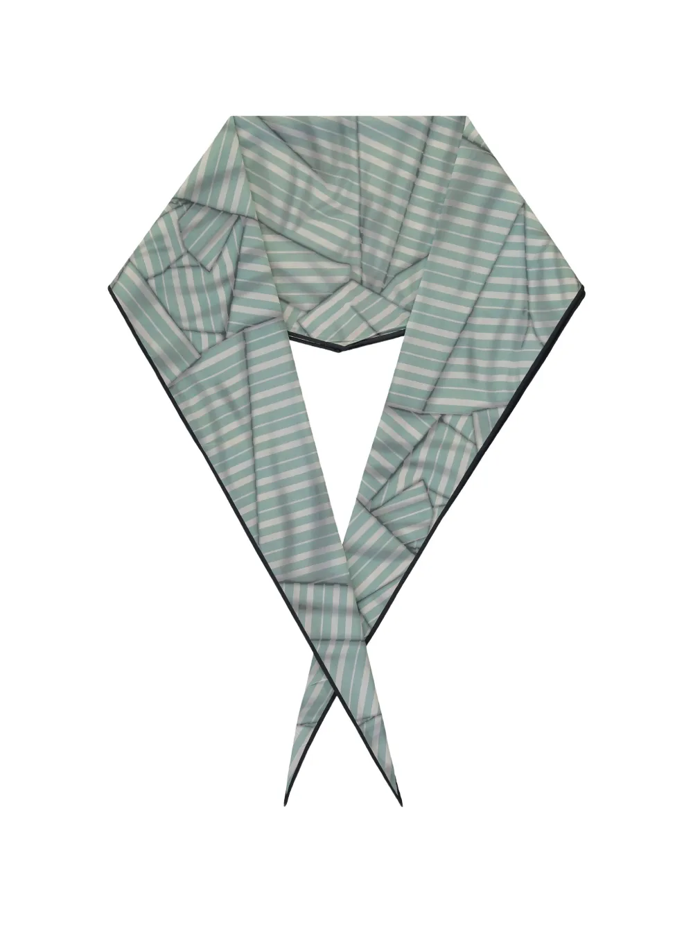 Zegna diamond-shaped striped scarf - Verde