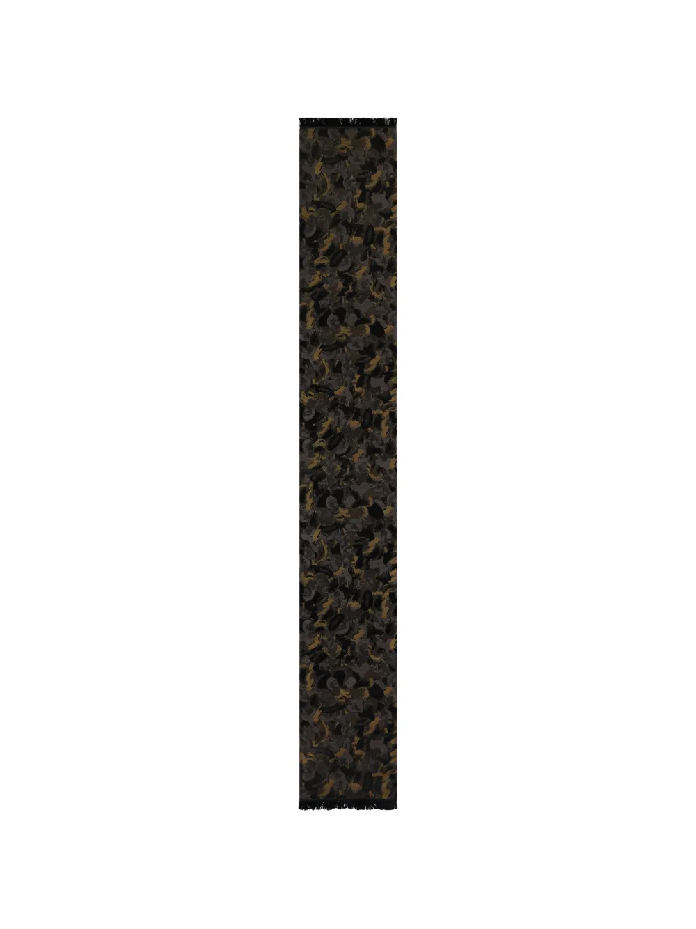Zegna abstract-print fringed scarf - Schwarz