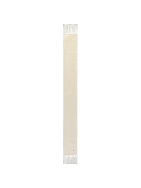 Zegna fringe-trimmed embroidered scarf