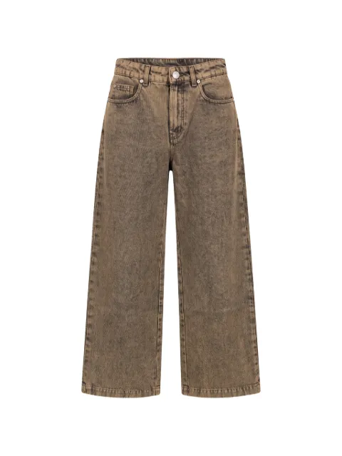 Moorer acid-wash wide-leg jeans
