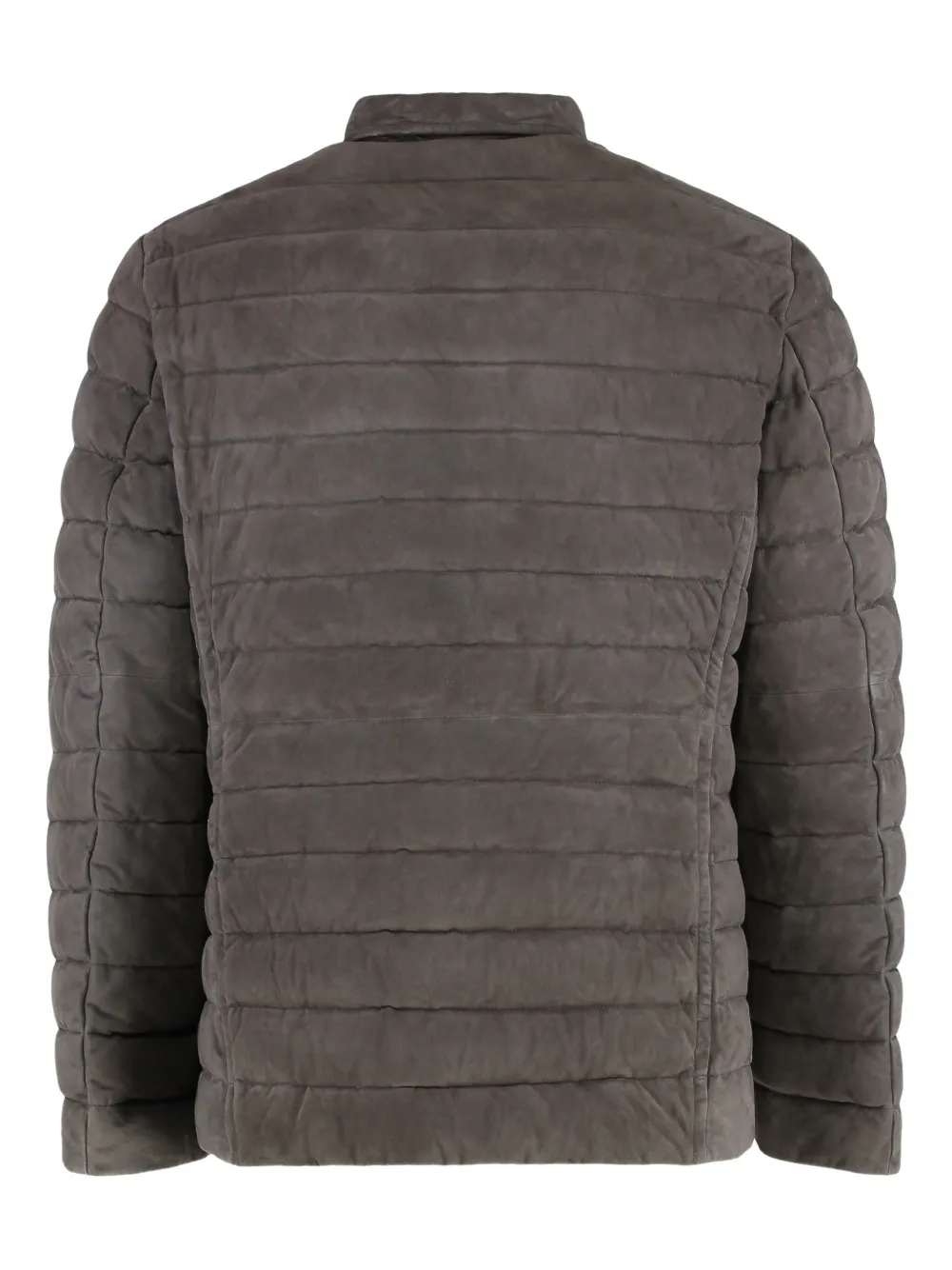 Moorer Zavyer Leather Padded Jacket In Brown