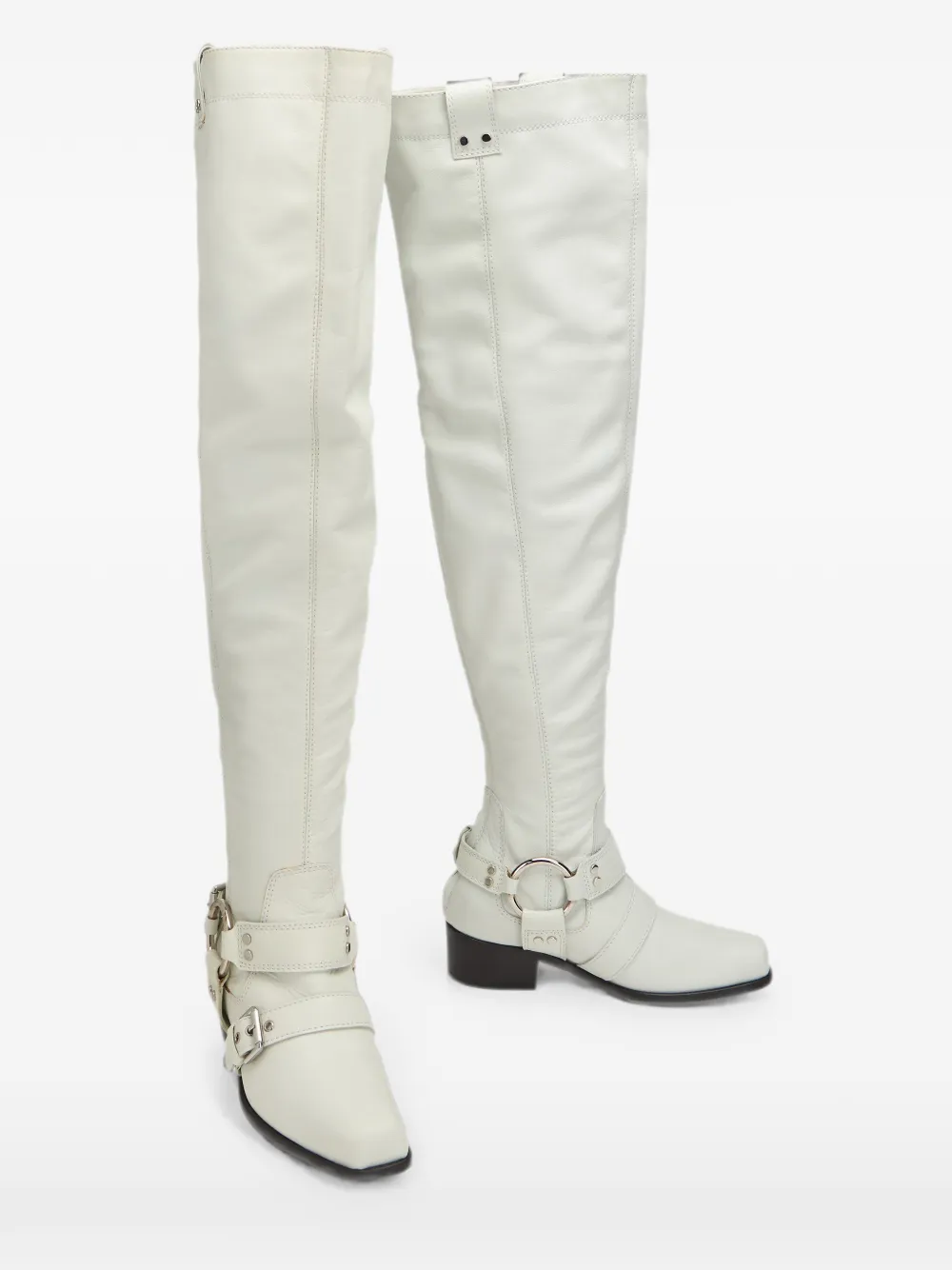 Moschino buckle-strap boots Wit