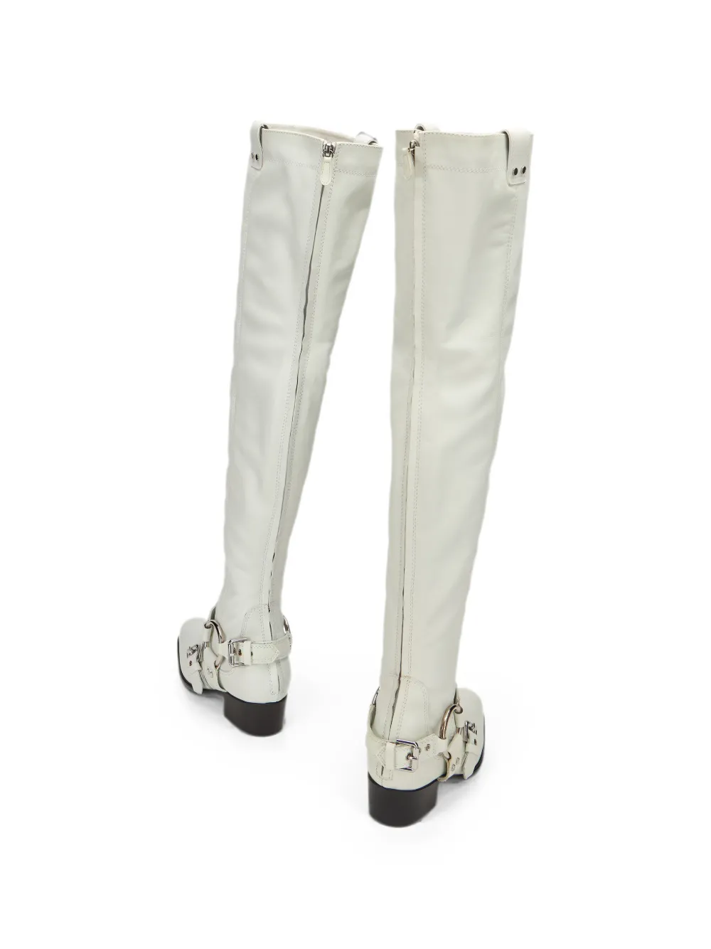 Moschino buckle-strap boots Wit