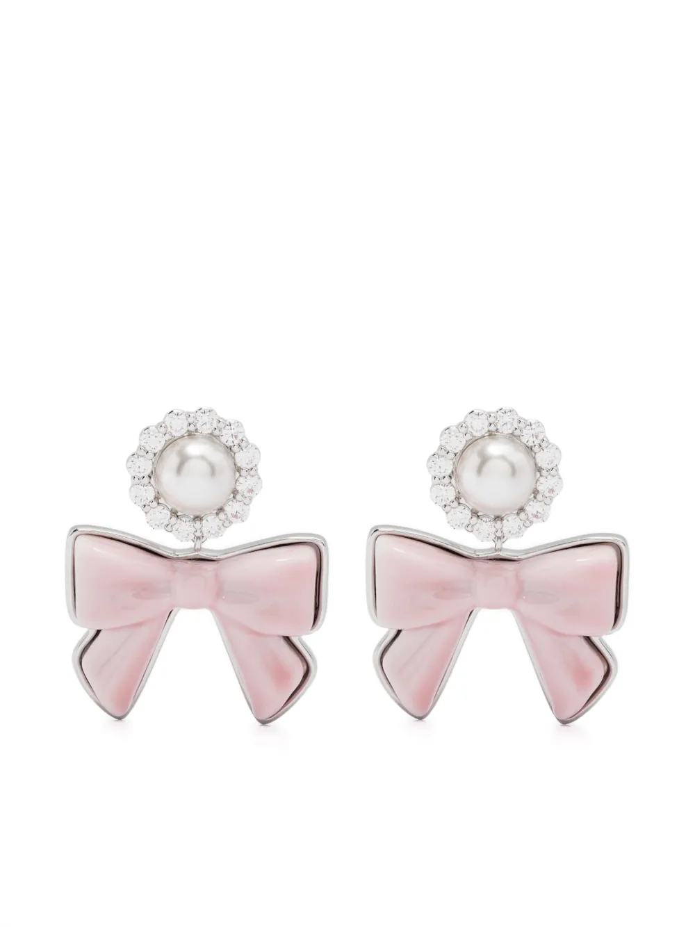 YVMIN aretes con detalle de moño | plateado | Image 1