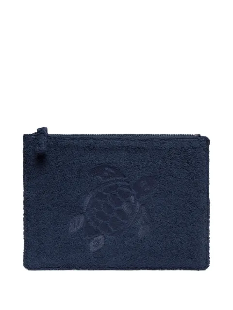 Vilebrequin turtle-motif terrycloth clutch bag