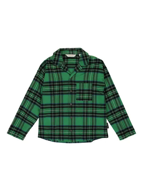 Palm Angels Kids checked pajama shirt
