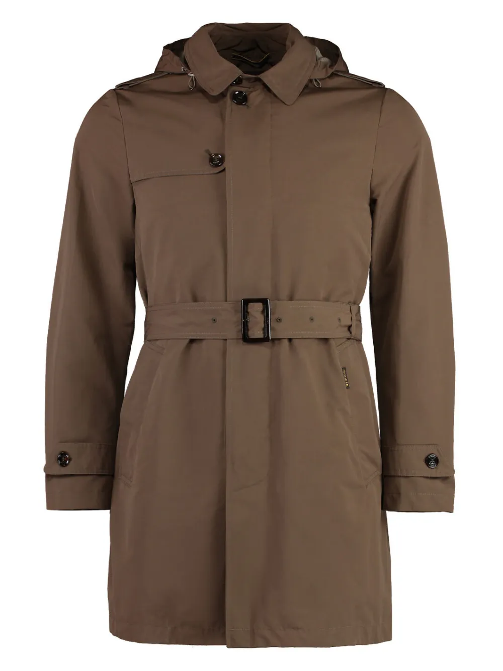 Moorer Trench con cintura e cappuccio rimovibile - Marrone