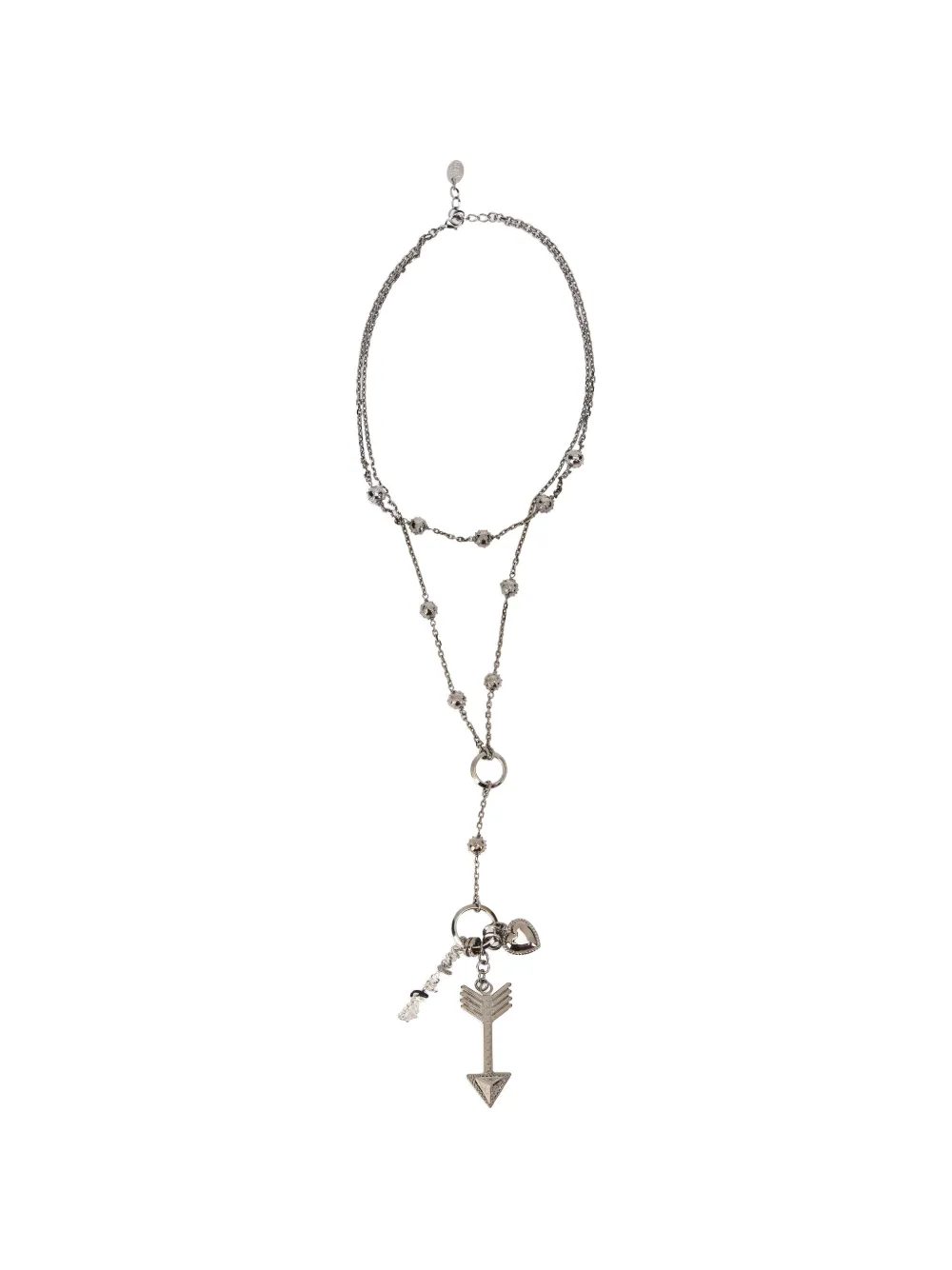 RED(V) layered charm necklace - Argento