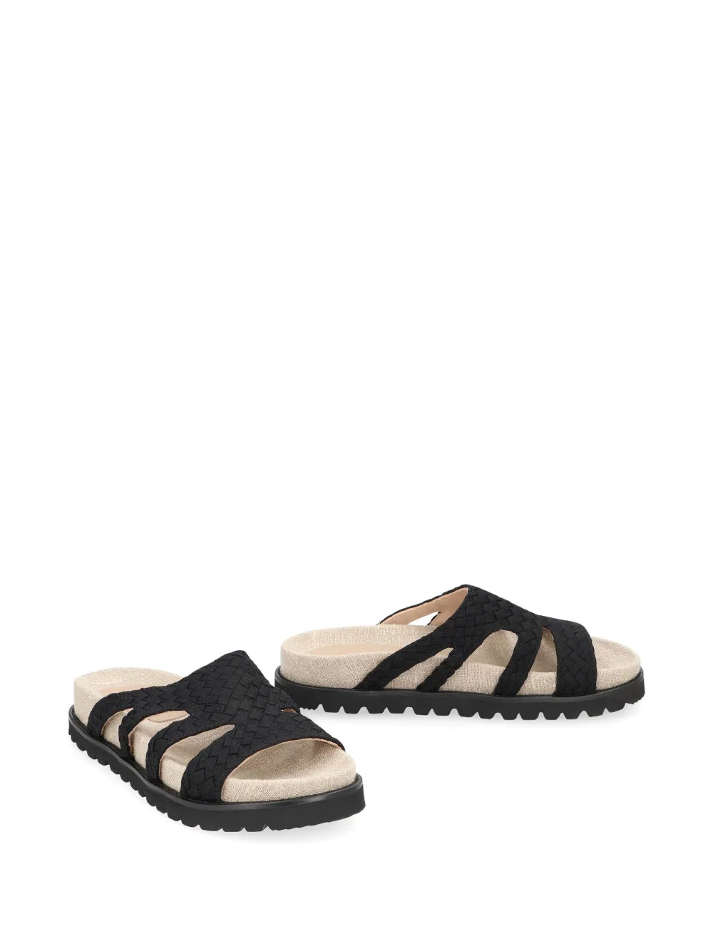 Alberta Ferretti woven-leather flat sandals Zwart