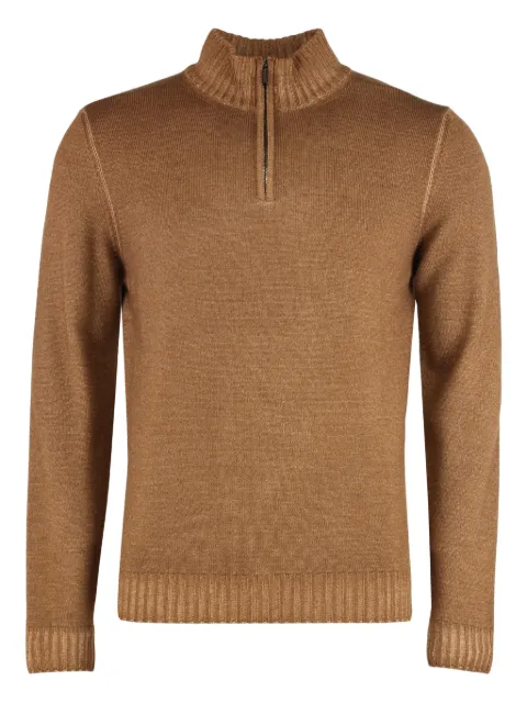 Moorer zip-up funnel-neck sweater