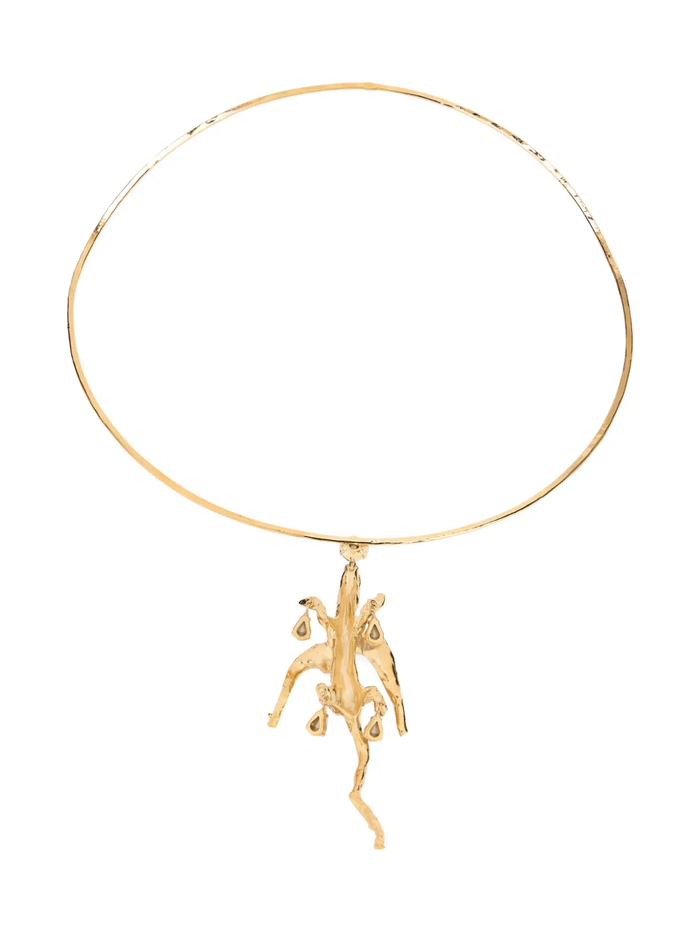 Valentino Garavani lizard pendant necklace - Goud