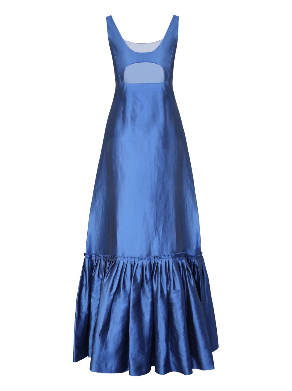 Alberta Ferretti Ruffled Maxi Dress In Blue
