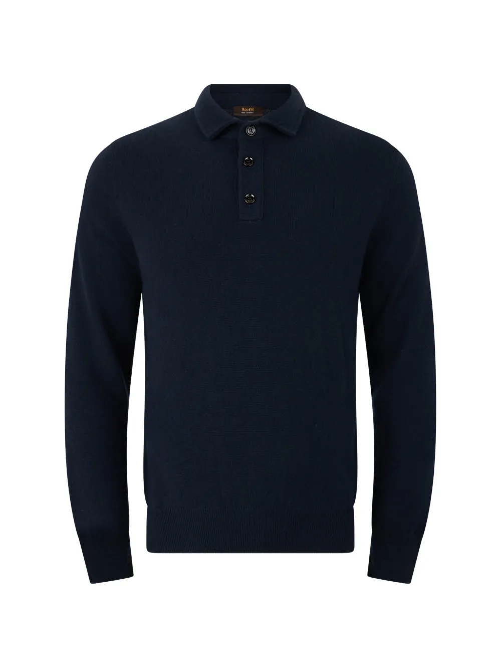 Moorer Pullover mit Poloshirtkragen und Knopfleiste - Blau