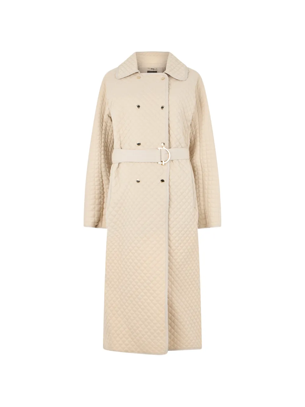 Moorer quilted belted double-breasted coat - Tons neutres Moorer quilted belted double-breasted coat - Tons neutres