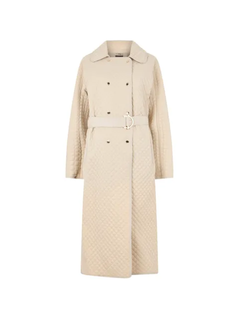 Moorer quilted belted double-breasted coat