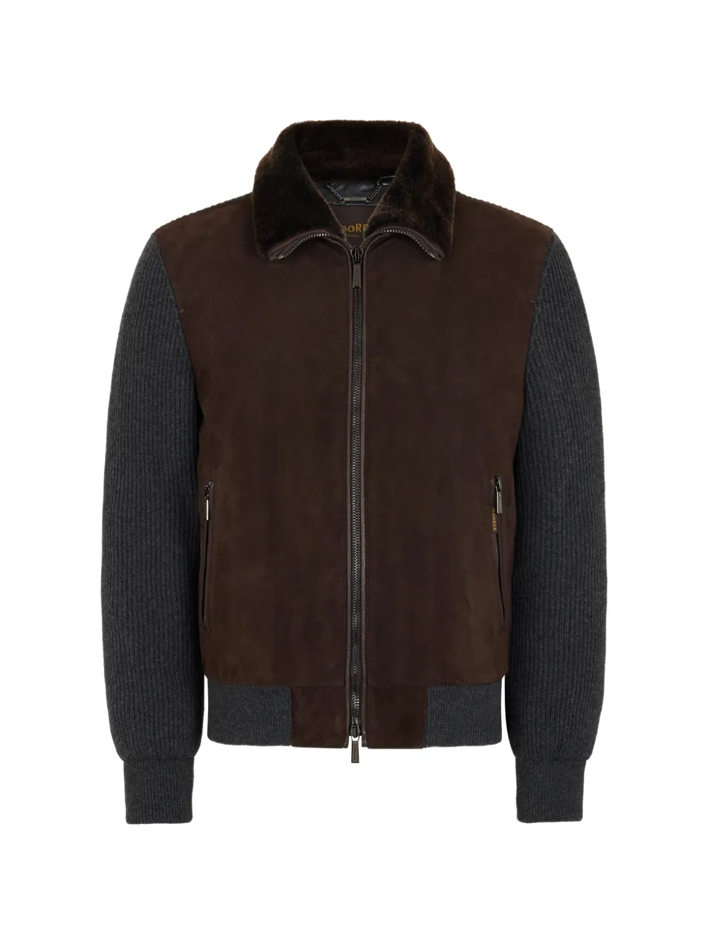 Moorer Bomberjacke mit Pelzkragen - Braun