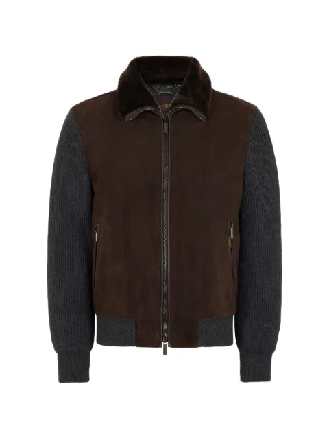Moorer chamarra bomber con cuello texturizado