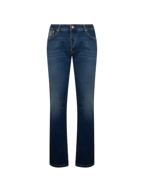 Moorer five-pocket faded jeans