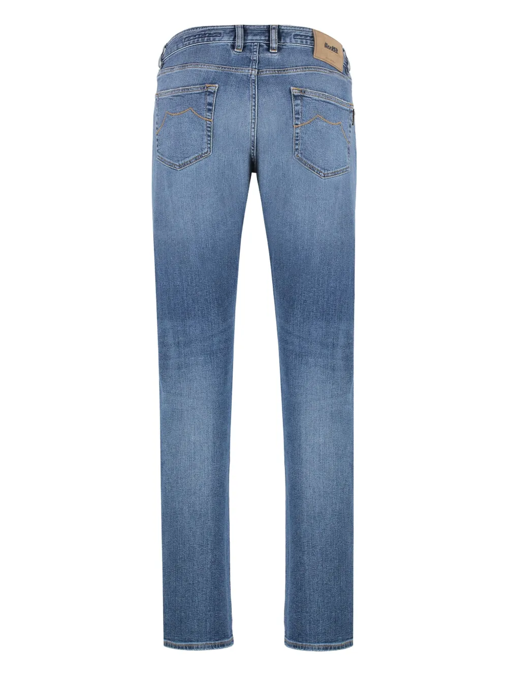 Moorer logo-patch five-pocket denim jeans - Blauw