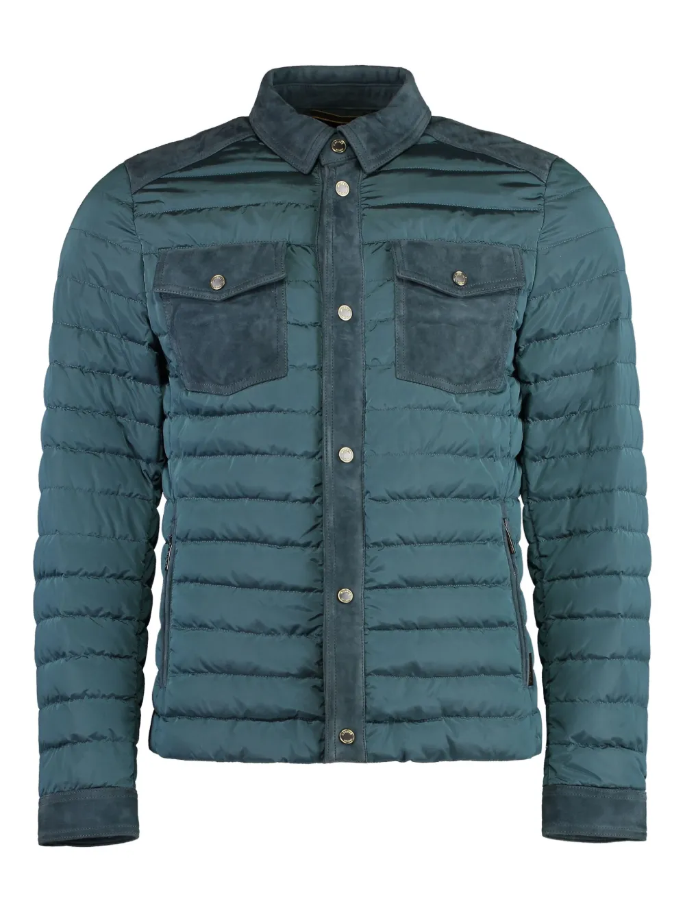 Moorer panelled quilted jacket Blauw