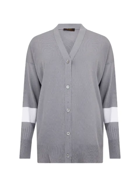 Moorer stripe-detail V-neck cardigan