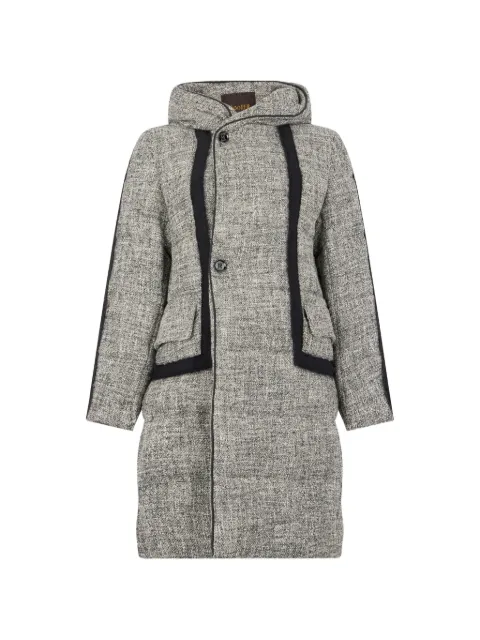 Moorer tweed-effect hooded coat