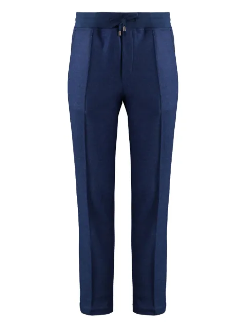 Moorer leather-insert wool trousers
