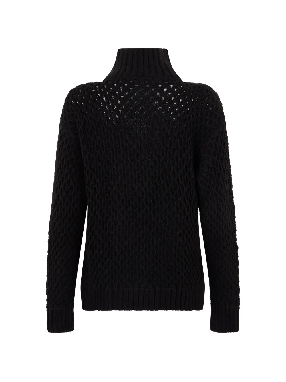 Moorer open-knit high-neck sweater Zwart