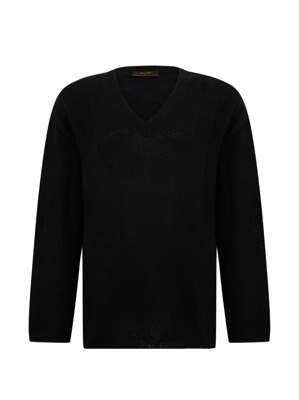 Moorer V-neck mesh-knit sweater - Nero