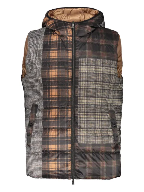 Herno hooded patchwork gilet