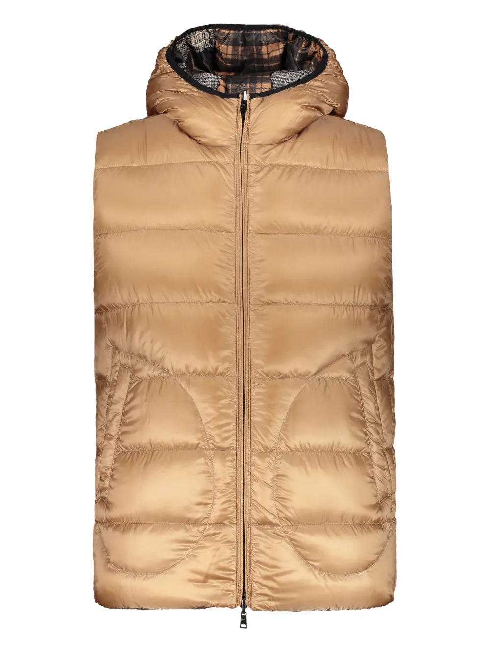 拼贴设计连帽马甲