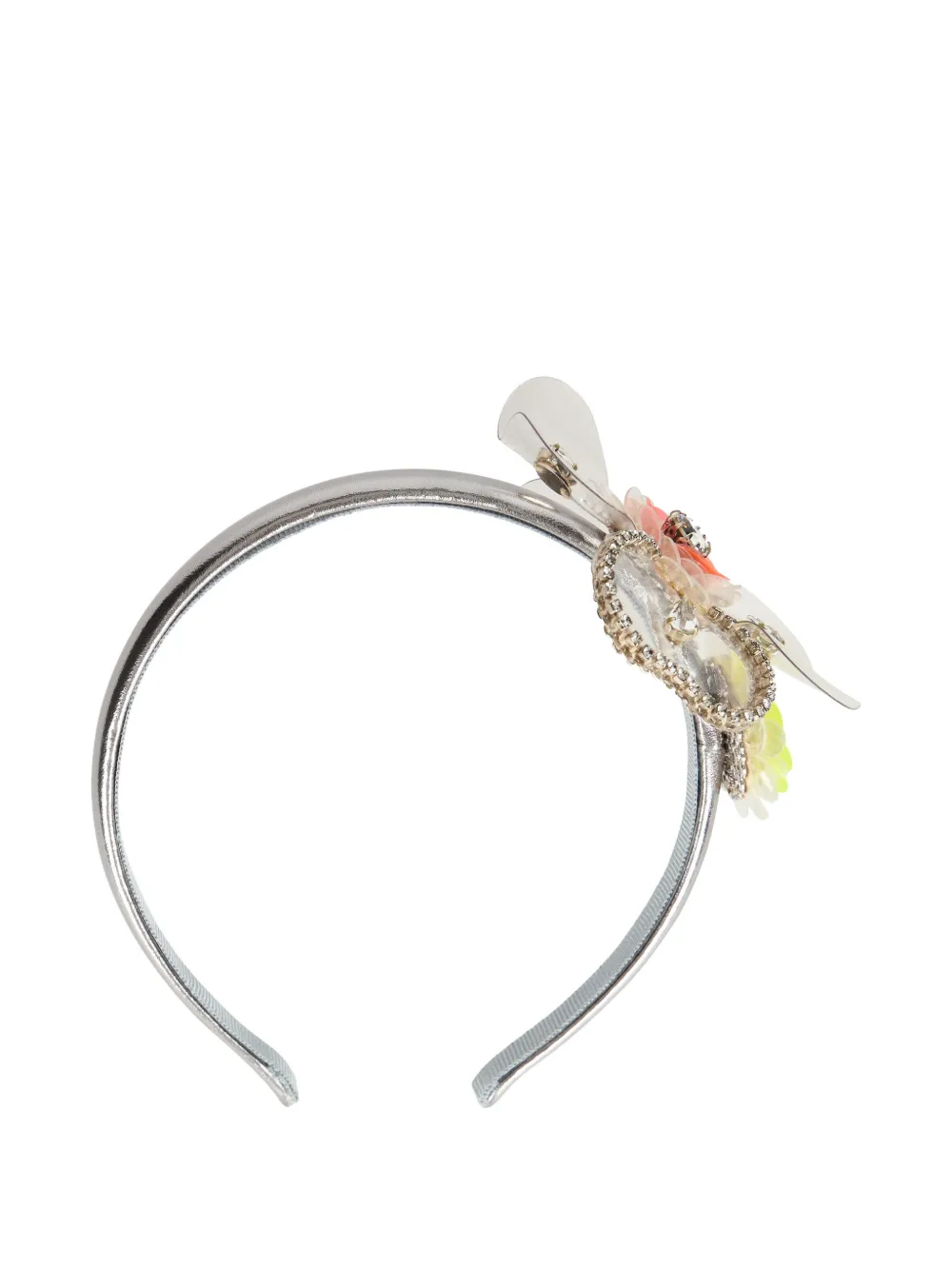  Red(v) Floral Headband - Silver 