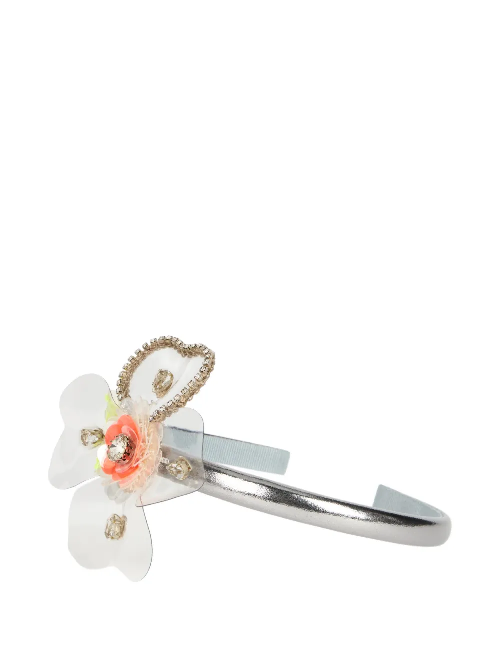  Red(v) Floral Headband - Silver 