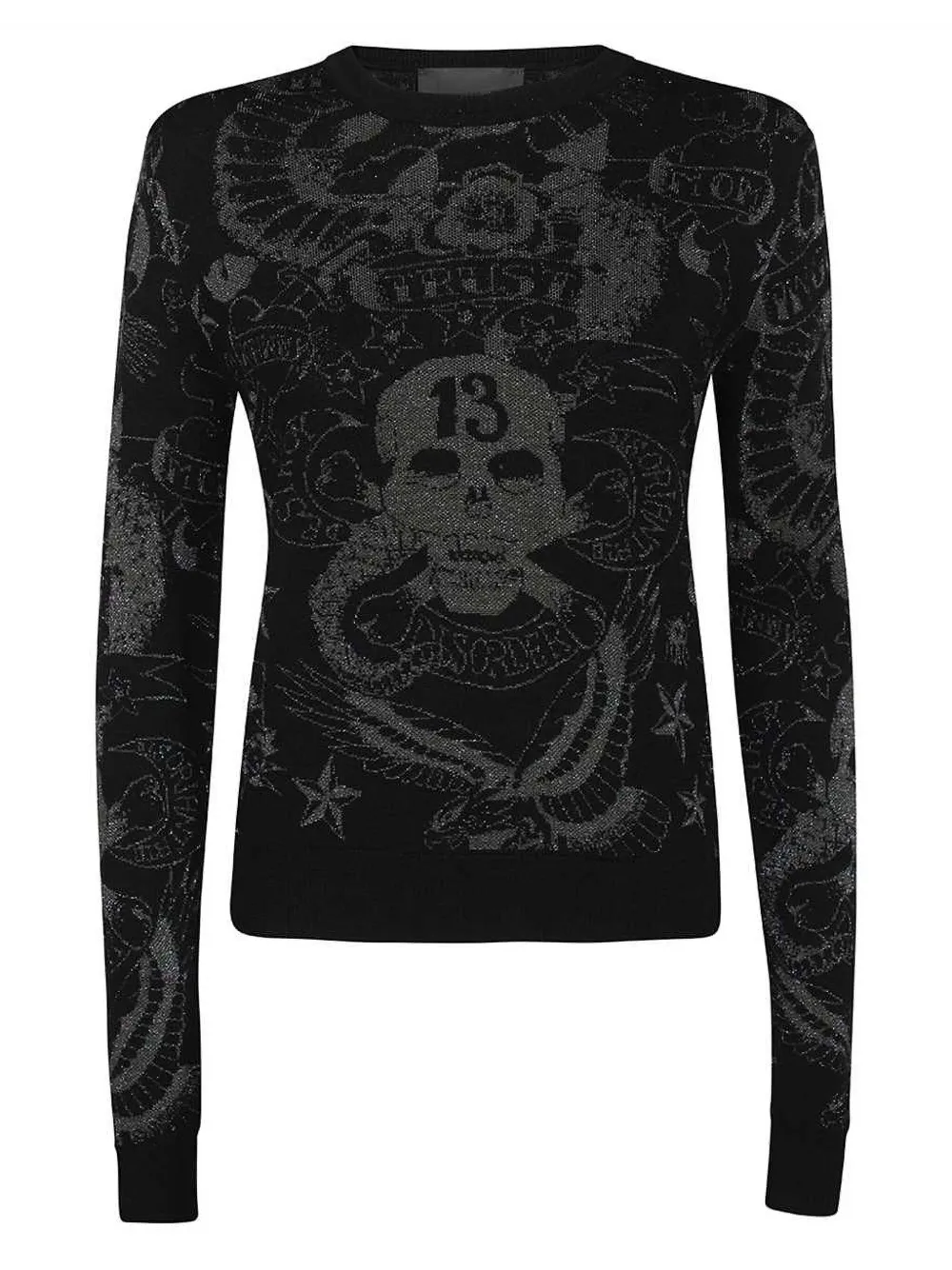 John Richmond patterned-jacquard top - Schwarz