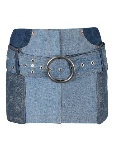 Marine Serre denim mini skirt